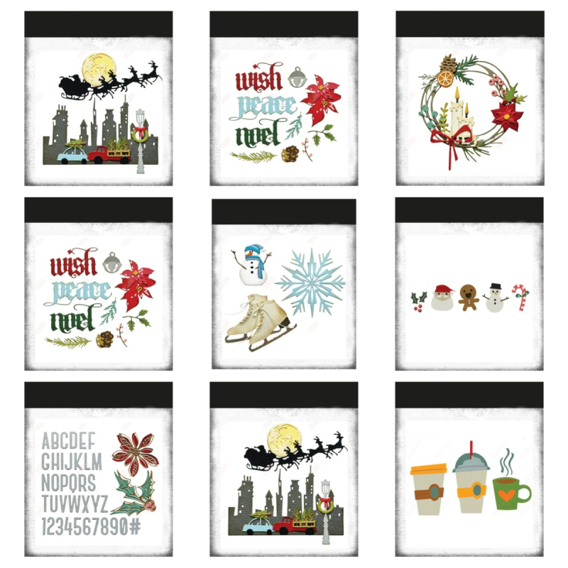 Metalni die-cut kalup s motivom snježnog čovjeka i zvončića, prozirna silikonska pečat za DIY dnevnik, marka TINYBEE, ugljični čelik, elektroplating