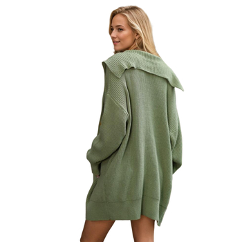 Γυναικείο πλεκτό ζακετάκι από ακρυλικό ύφασμα, V-λαιμό, τρία κουμπιά, μήκος μέσης