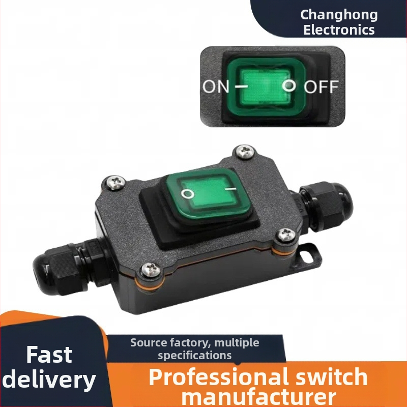 Лодковидна водоустойчива кутия за превключвател за външна употреба, 30 A, съпротивление на контакта ≤50 mΩ, съпротивление на изолацията ≥100 MΩ, 50 000 цикъла, CE, до 440 V