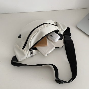 Vyriška Oxford audinio crossbody rankinė su užtrauktuku, poliesterio pamušalas, ID kortelės kišenė, vidinė patch kišenė