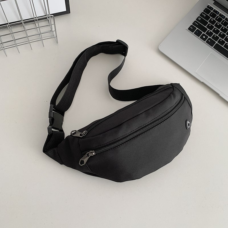 Vyriška Oxford audinio crossbody rankinė su užtrauktuku, poliesterio pamušalas, ID kortelės kišenė, vidinė patch kišenė