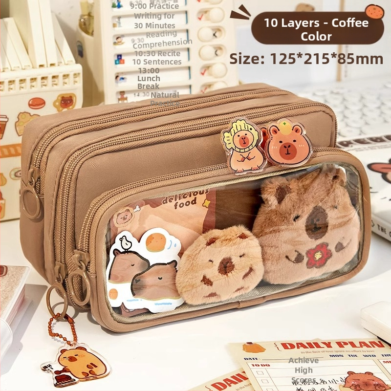 Platneni neseser za olovke s velikim kapacitetom, korejskog stila, za učenike osnovne i srednje škole