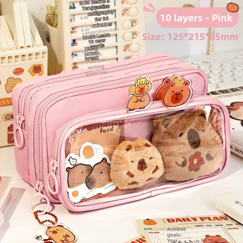 Platneni neseser za olovke s velikim kapacitetom, korejskog stila, za učenike osnovne i srednje škole