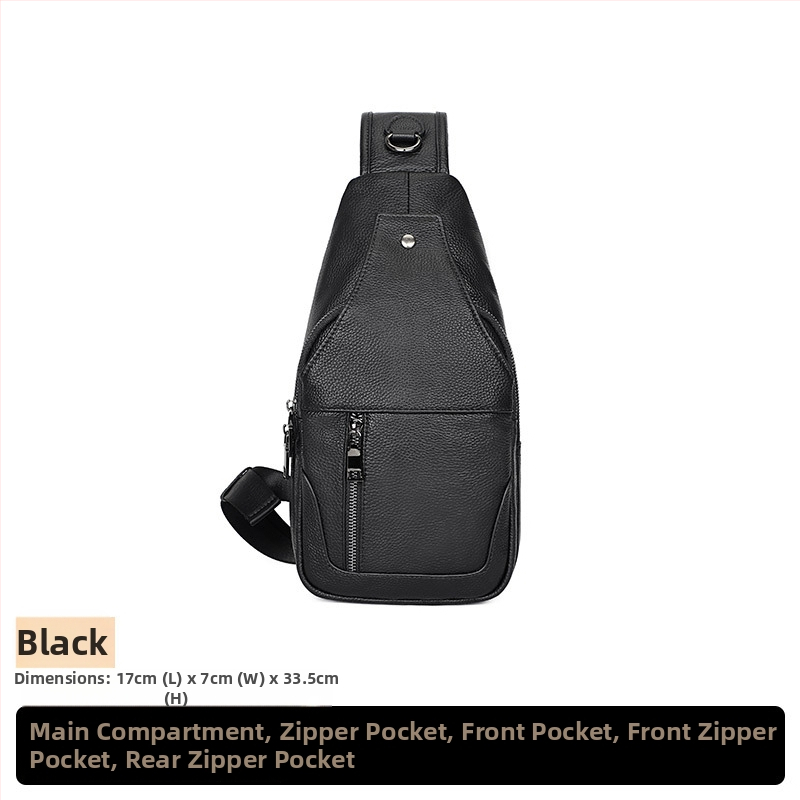 Vyriski odinė krūtinės rankinė, viršutinio sluoksnio karvės odos, atspari vandeniui, miesto stilius, per petį