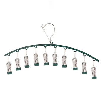 Ανοξείδωτος ράφι στεγνώματος ρούχων με 10 κλιπ, πολλαπλών σειρών αγκίστρα, μοντέρνος μινιμαλιστικός σχεδιασμός