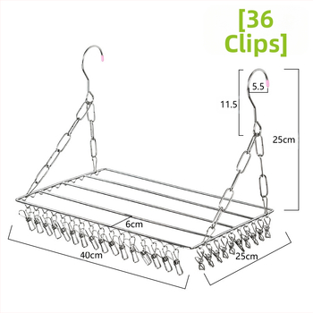 Nerūdijančio plieno skalbinių pakabos, mobilus džiovinimo stovas su apvaliu spaustuko dizainu, modelis DC022