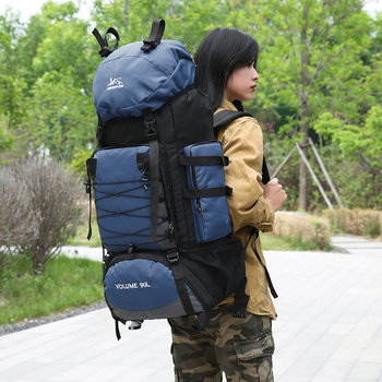 Nailona pārgājienu mugursoma, ergonomiska muguras daļa ar fizioloģisku līkni, nodilumizturīga, mitrā/sausā atdalīšana, poliestera oderējums