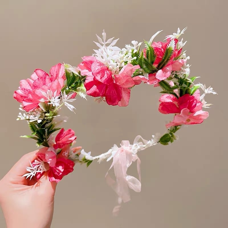 Αξεσουάρ κεφαλιού – κορδέλα με πλέγμα και φλοράλ διακόσμηση, χειροποίητο από Sting, αγροτικό στυλ για παιδιά