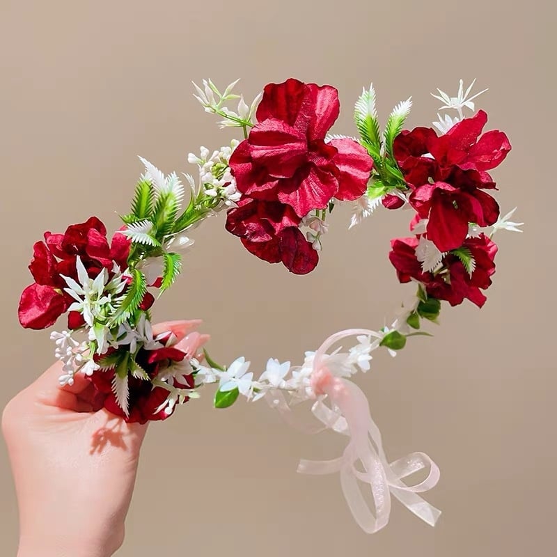 Αξεσουάρ κεφαλιού – κορδέλα με πλέγμα και φλοράλ διακόσμηση, χειροποίητο από Sting, αγροτικό στυλ για παιδιά