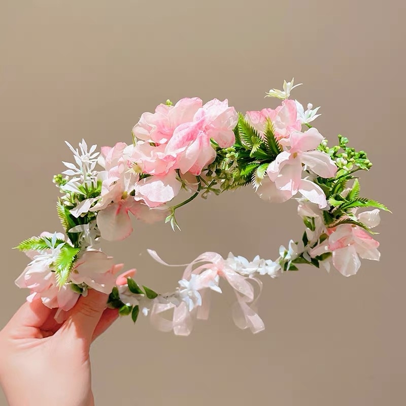 Αξεσουάρ κεφαλιού – κορδέλα με πλέγμα και φλοράλ διακόσμηση, χειροποίητο από Sting, αγροτικό στυλ για παιδιά