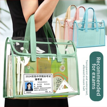 PVC чанта за документи със snap-on и наклонена форма, дебела конструкция, прозрачно и издръжливо съхранение на учебни документи и задачи