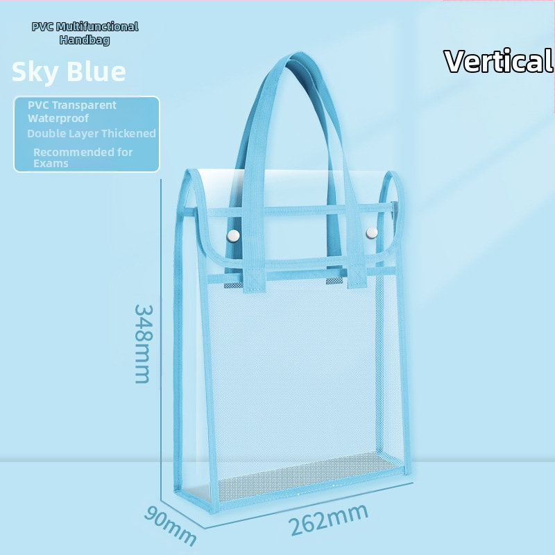 PVC чанта за документи със snap-on и наклонена форма, дебела конструкция, прозрачно и издръжливо съхранение на учебни документи и задачи