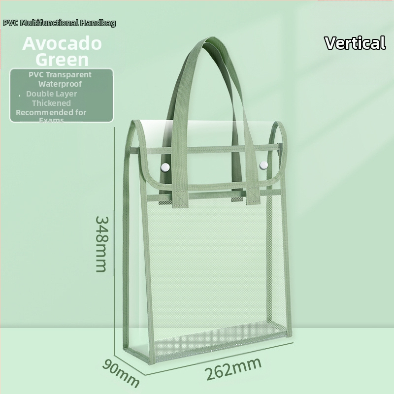 PVC чанта за документи със snap-on и наклонена форма, дебела конструкция, прозрачно и издръжливо съхранение на учебни документи и задачи