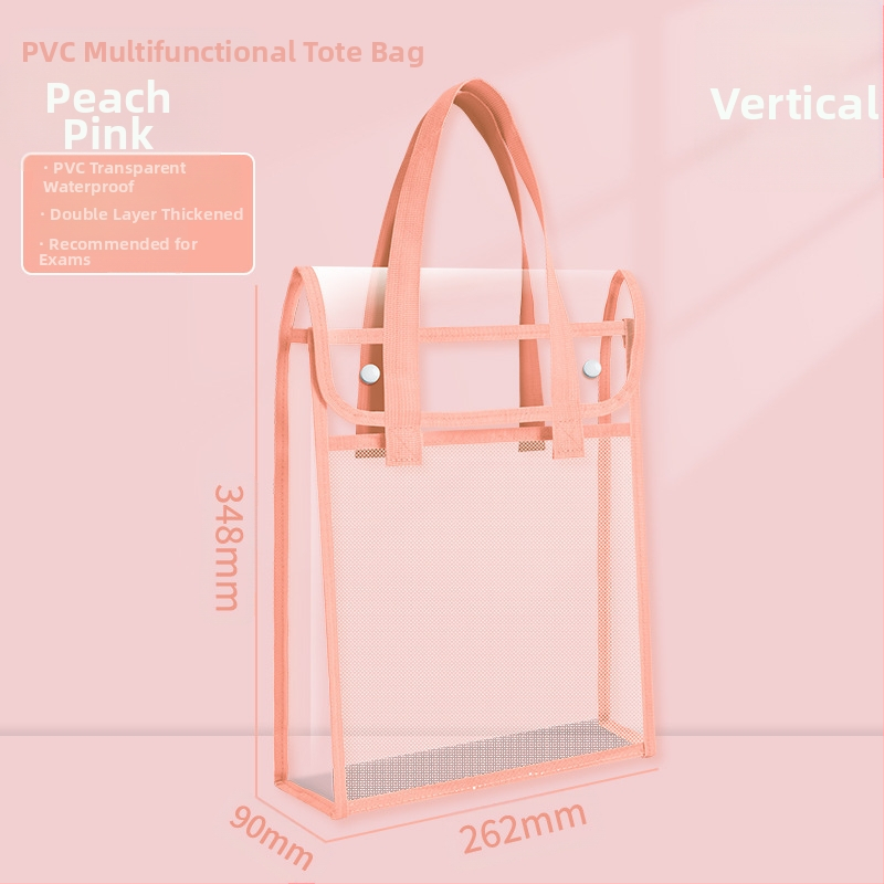 PVC чанта за документи със snap-on и наклонена форма, дебела конструкция, прозрачно и издръжливо съхранение на учебни документи и задачи