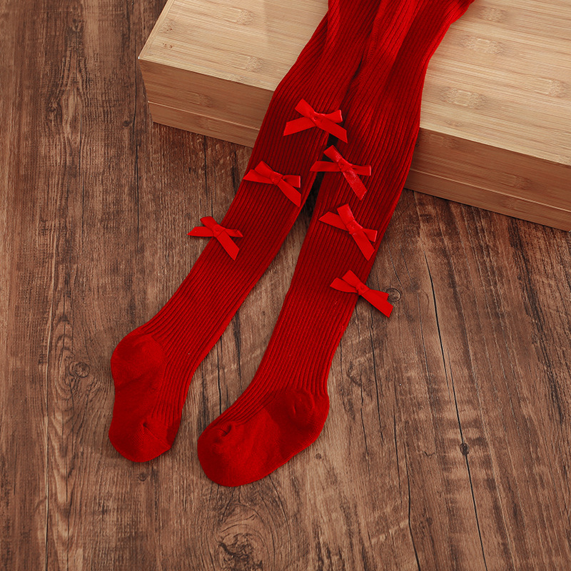 Vaikų kojinės su kojomis ir kaspinėliu, aukštas liemuo, elastinės, 83% medvilnė, kvėpuojančios ir prakaitą sugeriančios, storintos, 1–3 metų amžiaus, pavasaris–ruduo