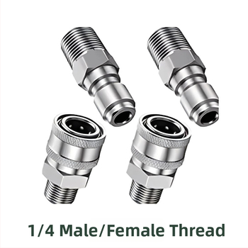 Αντάπτορες γρήγορης σύνδεσης από ανοξείδωτη 304 για πιεστικό καθαριστή υψηλής πίεσης, σύνδεση snap-thread, συμβατότητα με NPT/M22 για πλύσιμο αυτοκινήτων