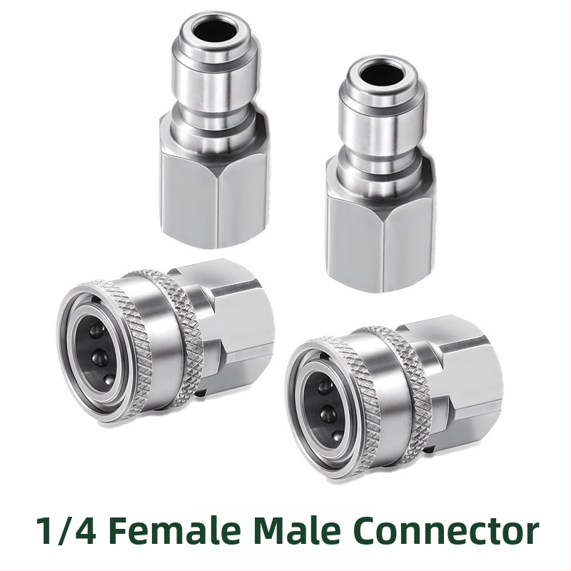 304 rozsdamentes acélból készült gyorscsatlakozó idomok magasnyomású mosáshoz, snap-thread csatlakozás, kompatibilis NPT/M22