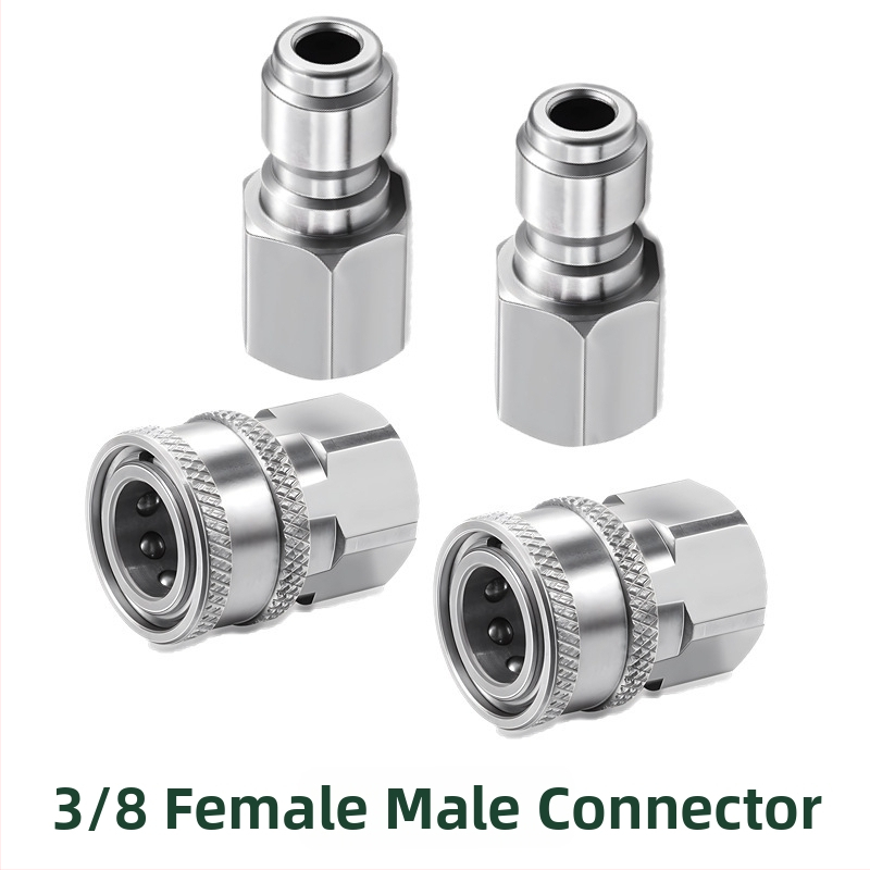 304 rozsdamentes acélból készült gyorscsatlakozó idomok magasnyomású mosáshoz, snap-thread csatlakozás, kompatibilis NPT/M22