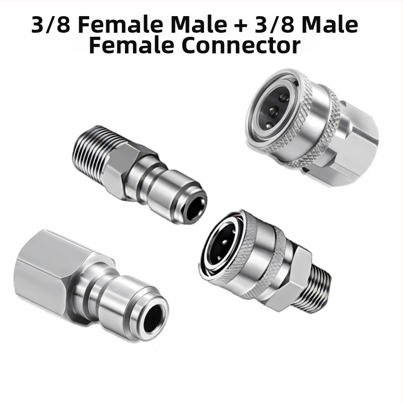 304 rozsdamentes acélból készült gyorscsatlakozó idomok magasnyomású mosáshoz, snap-thread csatlakozás, kompatibilis NPT/M22