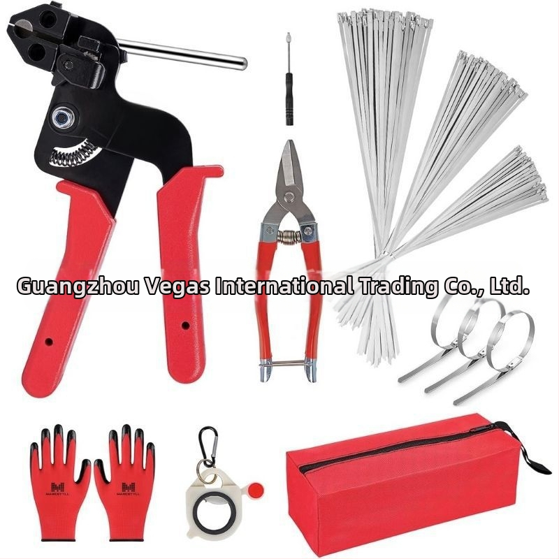 Инструмент за кабелни ленти със самозатягащ се механизъм, неръждаема стомана 304, дебелина 0,9 мм, комплекти 106/101/156/157 броя