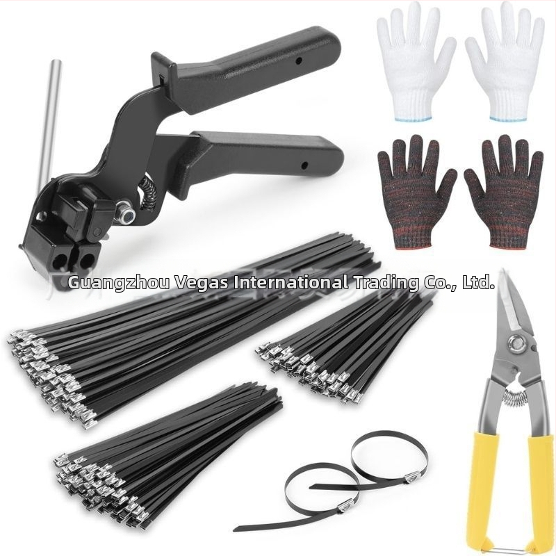 Инструмент за кабелни ленти със самозатягащ се механизъм, неръждаема стомана 304, дебелина 0,9 мм, комплекти 106/101/156/157 броя