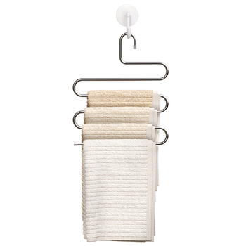 Sulankstomas kelnių laikiklis, daugiasluoksnis, nerūdijančio plieno, su klipais spintai