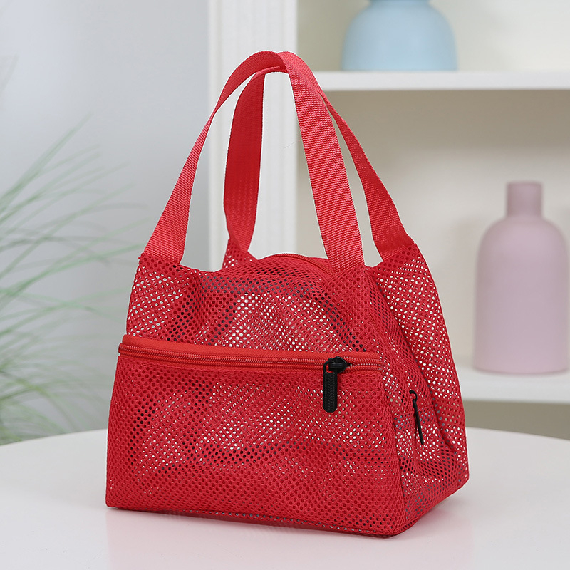 Νάιλον τσάντα παραλίας με δίκτυο αποστράγγισης, φερμουάρ, οριζόντιου τετράγωνου σχήματος, θήκη τηλεφώνου