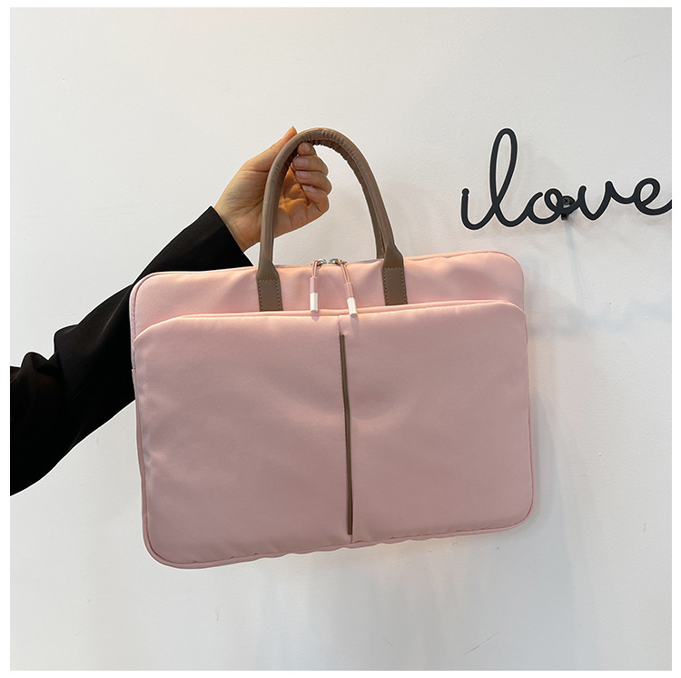 Чанта за лаптоп с контрастно лого, голям капацитет, многофункционална, водоустойчива, ултралека, Oxford плат, подплата от памук