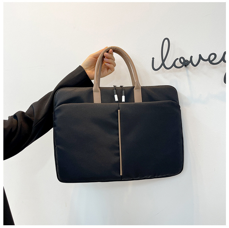 Чанта за лаптоп с контрастно лого, голям капацитет, многофункционална, водоустойчива, ултралека, Oxford плат, подплата от памук
