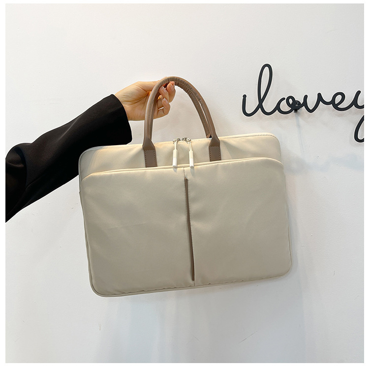 Чанта за лаптоп с контрастно лого, голям капацитет, многофункционална, водоустойчива, ултралека, Oxford плат, подплата от памук