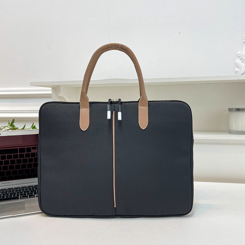 Чанта за лаптоп с контрастно лого, голям капацитет, многофункционална, водоустойчива, ултралека, Oxford плат, подплата от памук
