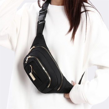 Geantă de talie pentru femei – Multifuncțională, cu capacitate mare (Stil: street trend; Material: Oxford cloth; Închidere: fermoar; Structură internă: buzunar secret cu fermoar; Tip exterior: tridimensional)