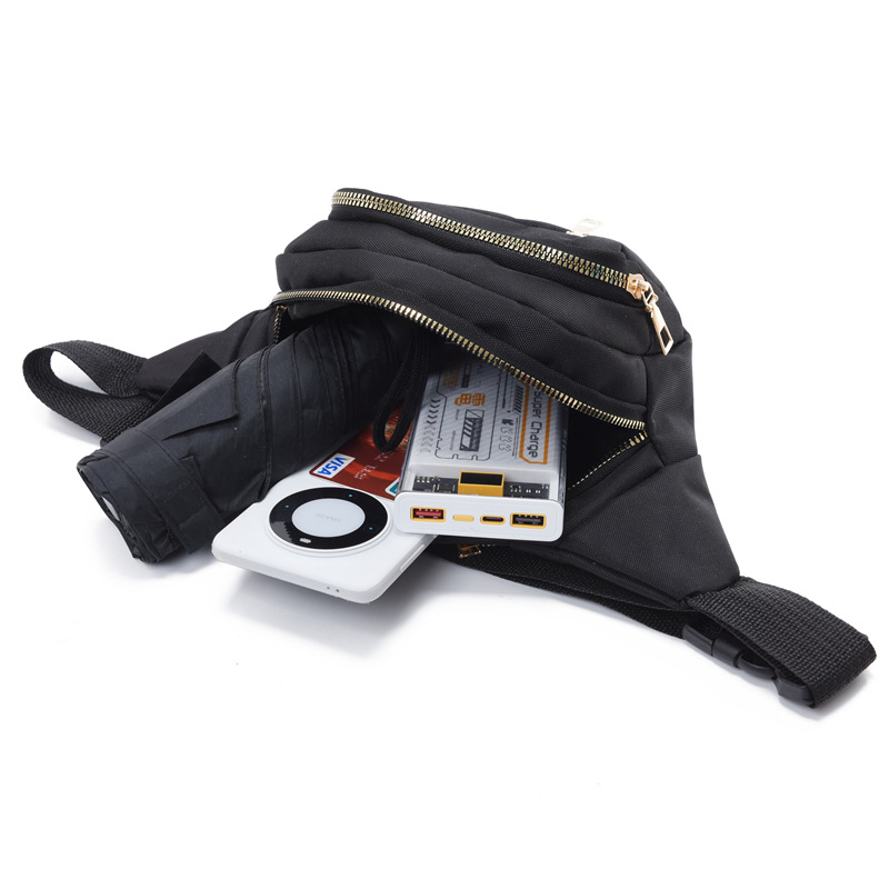 Geantă de talie pentru femei – Multifuncțională, cu capacitate mare (Stil: street trend; Material: Oxford cloth; Închidere: fermoar; Structură internă: buzunar secret cu fermoar; Tip exterior: tridimensional)