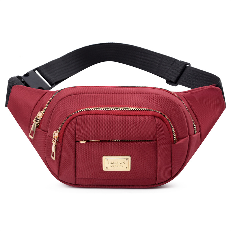 Geantă de talie pentru femei – Multifuncțională, cu capacitate mare (Stil: street trend; Material: Oxford cloth; Închidere: fermoar; Structură internă: buzunar secret cu fermoar; Tip exterior: tridimensional)