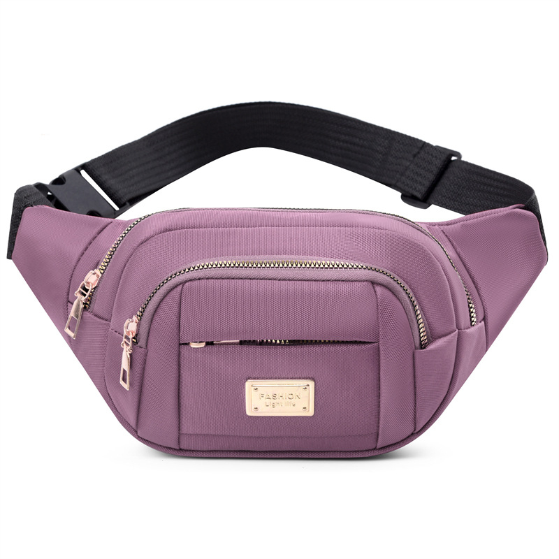 Geantă de talie pentru femei – Multifuncțională, cu capacitate mare (Stil: street trend; Material: Oxford cloth; Închidere: fermoar; Structură internă: buzunar secret cu fermoar; Tip exterior: tridimensional)