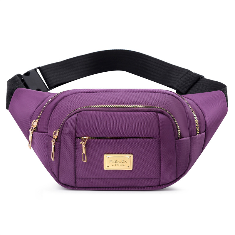 Geantă de talie pentru femei – Multifuncțională, cu capacitate mare (Stil: street trend; Material: Oxford cloth; Închidere: fermoar; Structură internă: buzunar secret cu fermoar; Tip exterior: tridimensional)