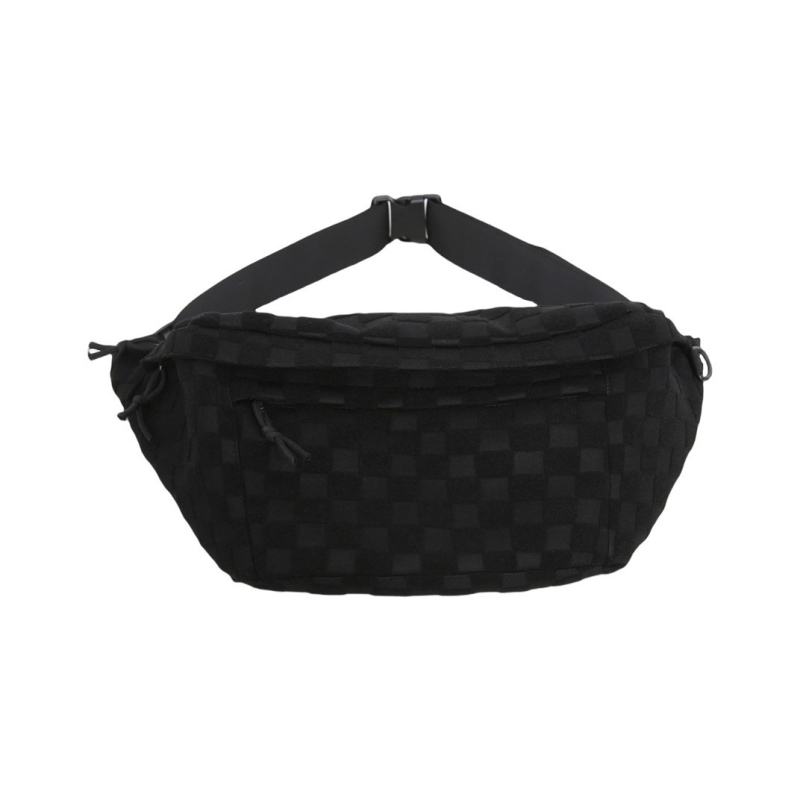 Unisex torbica za prsnu s kariranim uzorkom, višestruki džepovi, velika zapremina, pamuk i lan, proljeće 2025, s dodatnim pretincom, za svakodnevnu upotrebu