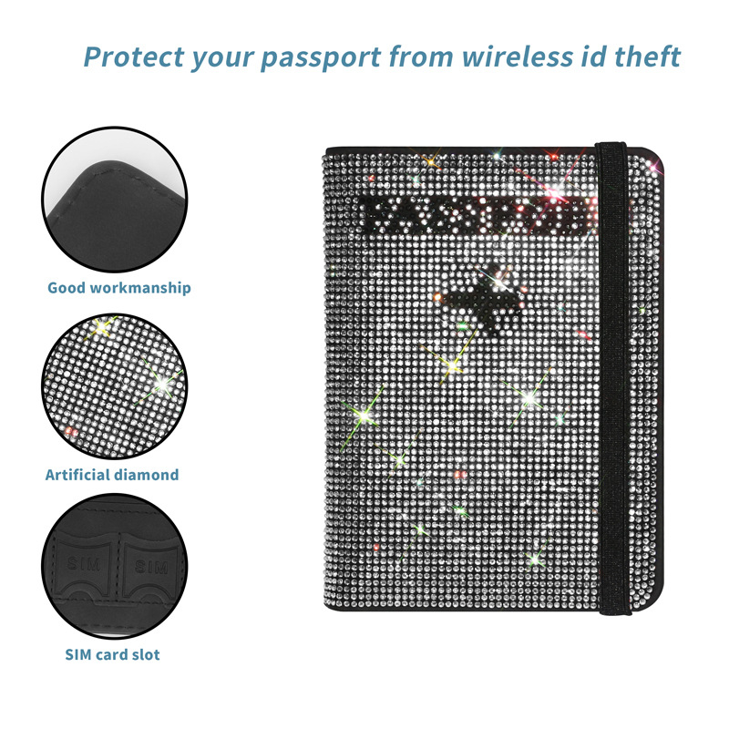 Портфейл за паспорт и документи за пътуване с RFID защита, PU кожа, модел: пакет за карти (Възможност за персонализиране)