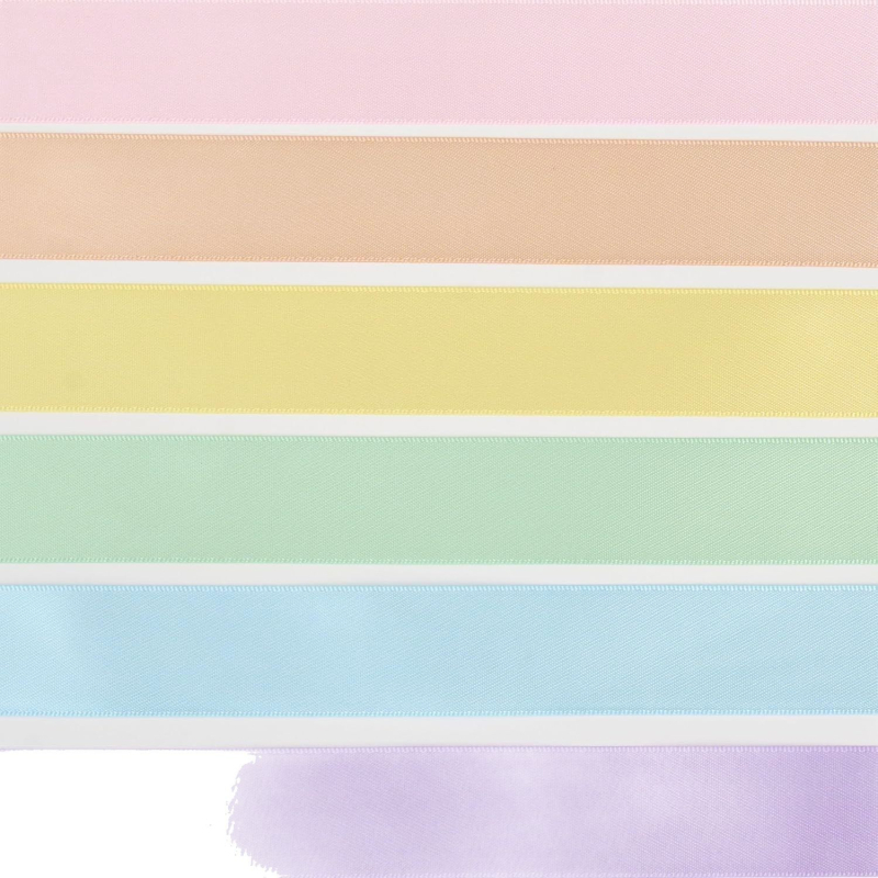 6 ritinėlių rinkinys dvipusės poliesterio juostelės, 1 cm pločio, skirtas dovanoms įvynioti ir DIY plaukų aksesuarams