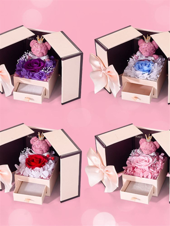 Κουτί δαχτυλιδιών από Cortical με αιώνιο λουλούδι και συσκευασία κοσμημάτων