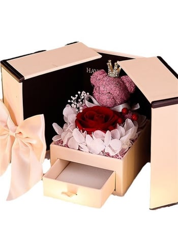 Κουτί δαχτυλιδιών από Cortical με αιώνιο λουλούδι και συσκευασία κοσμημάτων