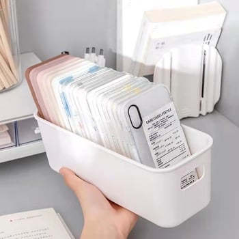 Desktop kutija za pohranu s poklopcem, otporna na prašinu, 12L, PP plast, organizator kablova, za auto, dnevni boravak, spavaću sobu, studij, kuhinju, kupaonicu, uz prilagodbu i otisk logotipa
