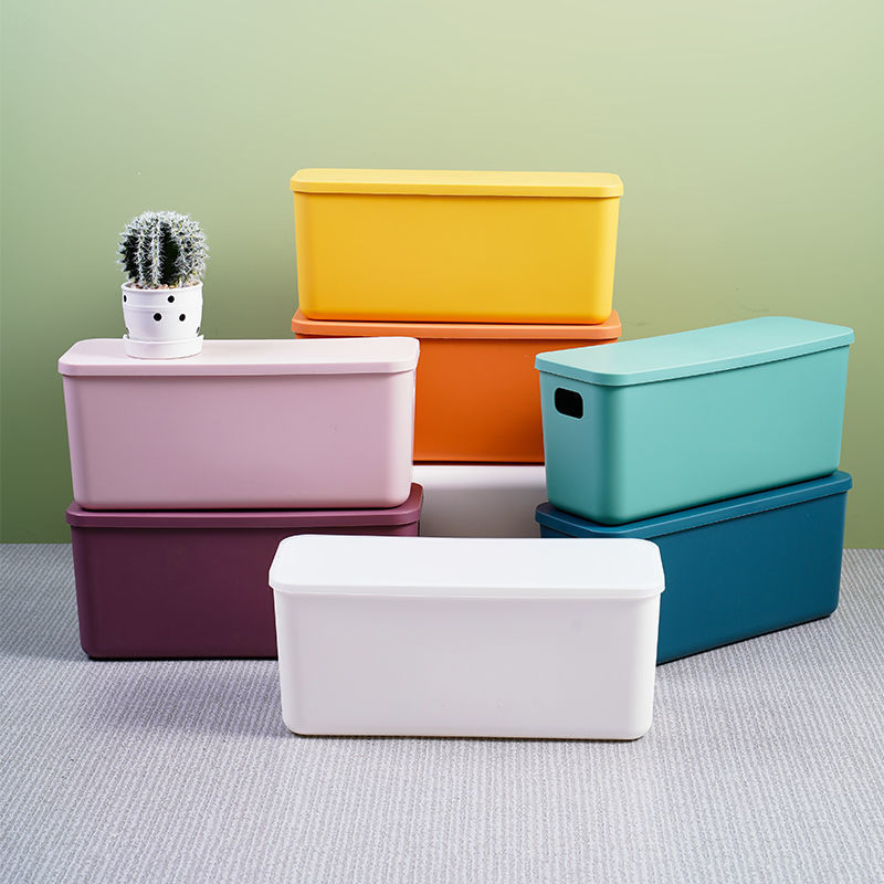 Desktop kutija za pohranu s poklopcem, otporna na prašinu, 12L, PP plast, organizator kablova, za auto, dnevni boravak, spavaću sobu, studij, kuhinju, kupaonicu, uz prilagodbu i otisk logotipa