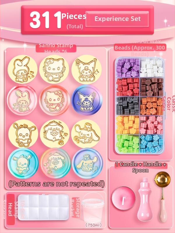 Vaska zīmogu komplekts, modelis 985, amatniecības komplekts ar zīmogu galviņām, materiāls: zīda ziedi