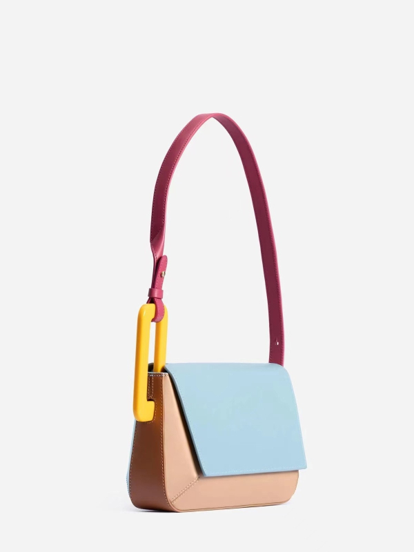 PU oldaltáska fedéllel, vízszintes négyzet alakú, mágneszáras, belső telefontok, mindennapi használatra