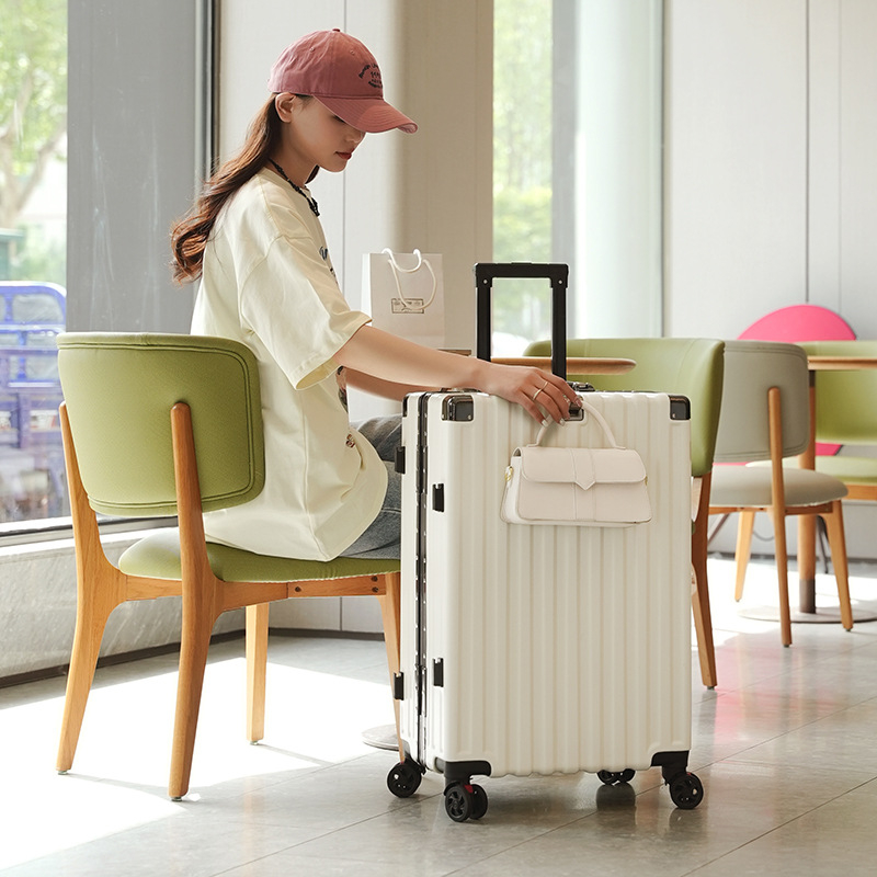 Bagaj de mână cu cadru din aluminiu și roți universale, carcasă ABS/PC, impermeabil și rezistent la uzură, încuietoare cu cod