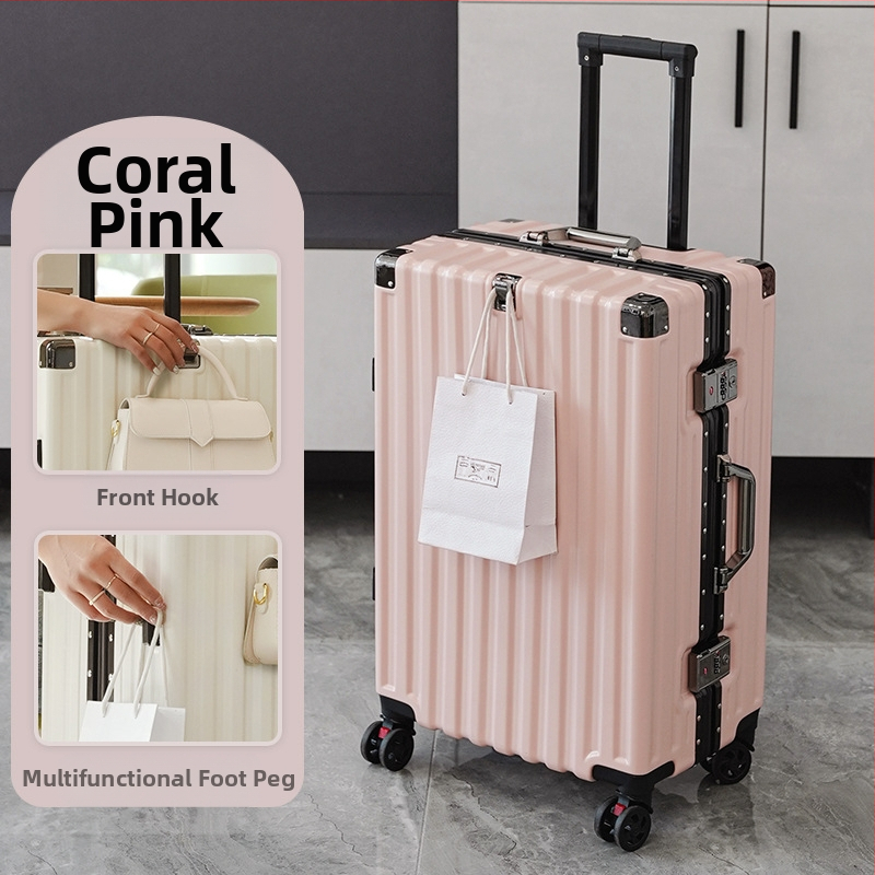 Bagaj de mână cu cadru din aluminiu și roți universale, carcasă ABS/PC, impermeabil și rezistent la uzură, încuietoare cu cod