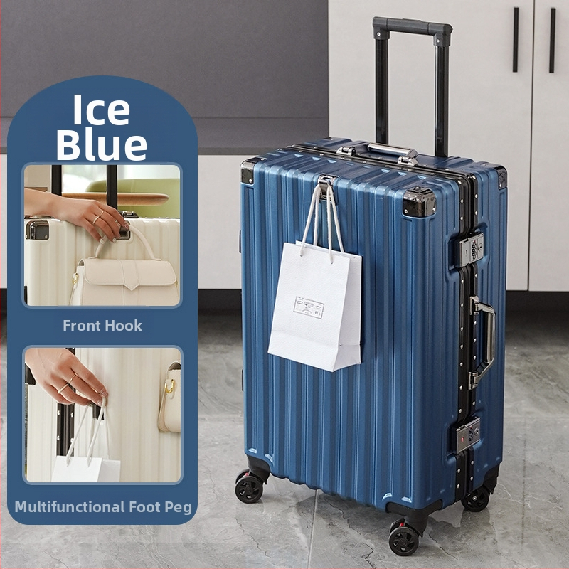 Bagaj de mână cu cadru din aluminiu și roți universale, carcasă ABS/PC, impermeabil și rezistent la uzură, încuietoare cu cod