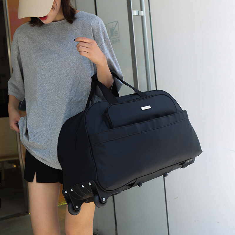 Geantă de voiaj cu roți 36-55 L, material Oxford, impermeabilă și rezistentă, unisex, stil urban minimalist