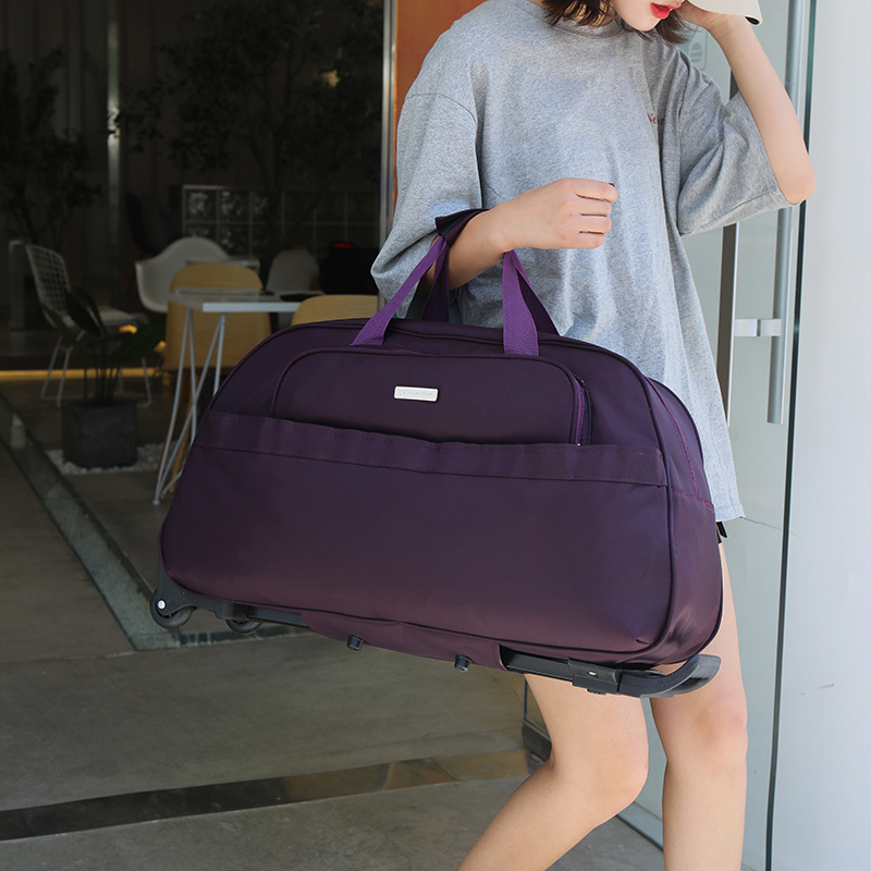 Geantă de voiaj cu roți 36-55 L, material Oxford, impermeabilă și rezistentă, unisex, stil urban minimalist